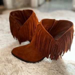 Fringe booties